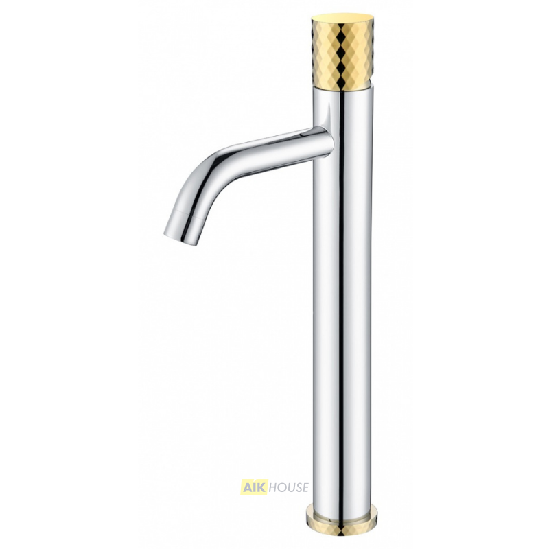 Смеситель Boheme Stick 122-CRG для раковины, chrome diamond gold