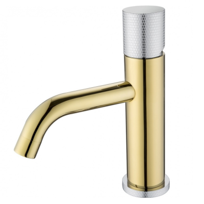 Смеситель Boheme Stick 121-GCR.2 для раковины, gold touch chrome