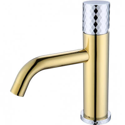 Смеситель Boheme Stick 121-GCR для раковины, gold diamond chrome