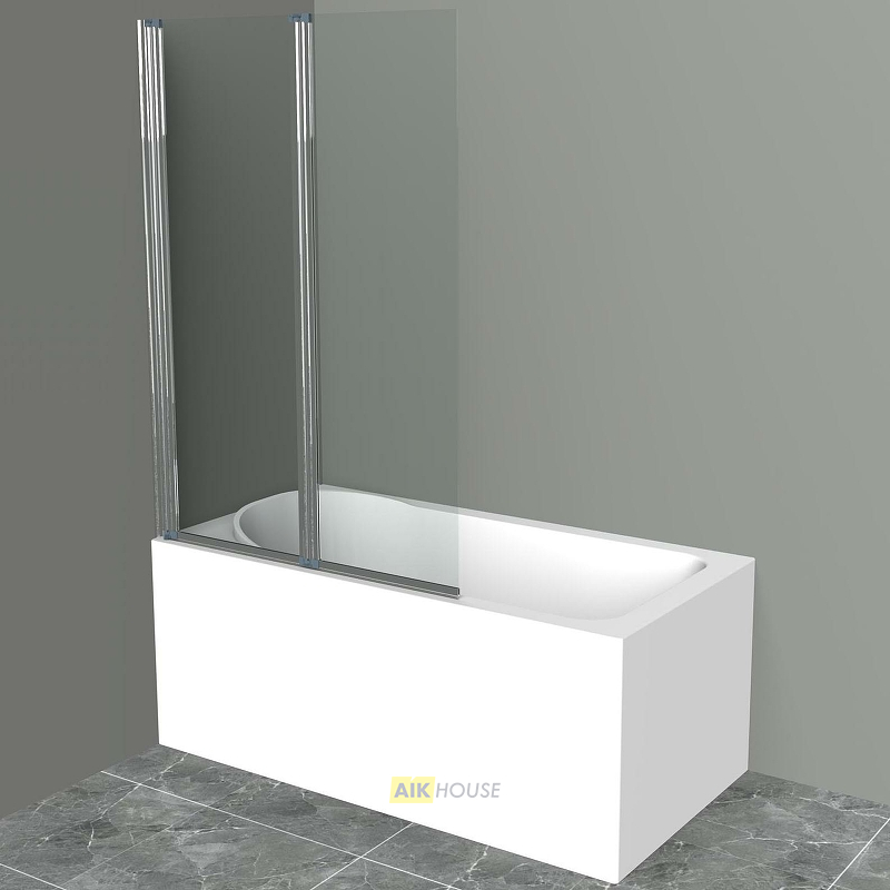 Шторка на ванну BelBagno Uno V-2-80/150-C-Cr стекло прозрачное