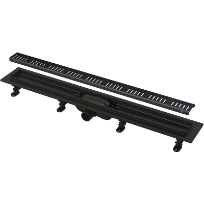 Душевой лоток AlcaPlast APZ10BLACK 750 с решеткой и опорами