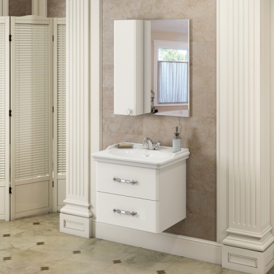 Тумба с раковиной Comforty Неаполь-65 белый глянец с раковиной 50165, 00004148729