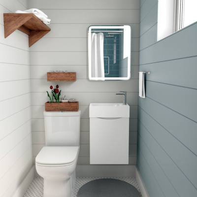 База под раковину подвесная с одной распашной дверцей, Bianco Lucido, 500x220x500, Liberty-500-1D-SO-BL-L