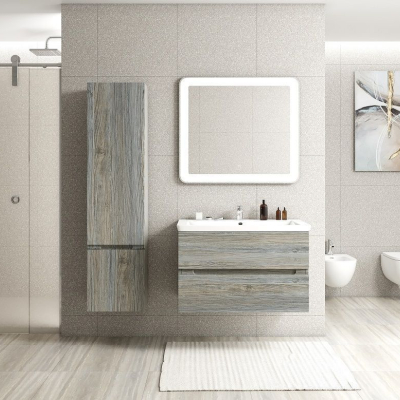 Шкаф подвесной, фасады асимметричные, Сосна 400x300x1600, AM-Techno-1600-AC-SO-LW635-L