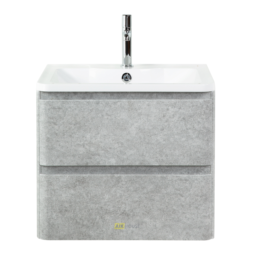 Тумба с раковиной подвесная BelBagno ALBANO 70 Cemento Verona Grigio, раковина белая