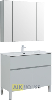 Мебель для ванной Aquanet Алвита New 100 1 ящик, 2 дверцы, серый