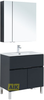 Мебель для ванной Aquanet Алвита New 80 1 ящик, 2 дверцы, антрацит