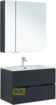 Мебель для ванной Aquanet Алвита New 80 2 ящика, антрацит
