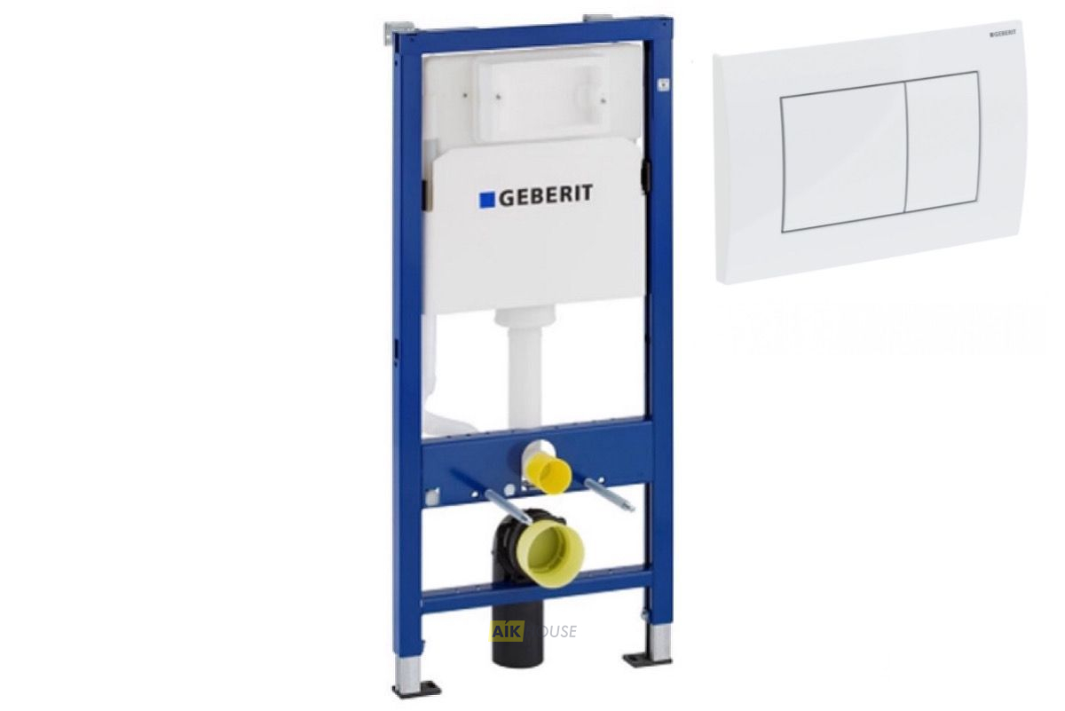 Инсталляция для унитаза Geberit Duofix UP100 458.103.00.1+ Клавиша смыва Geberit Delta 30 115.137.11.1