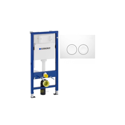Инсталляция для унитаза Geberit Duofix UP100 111.170.00.1+Клавиша смыва Geberit Delta 20 115.127.11.1 белый глянец