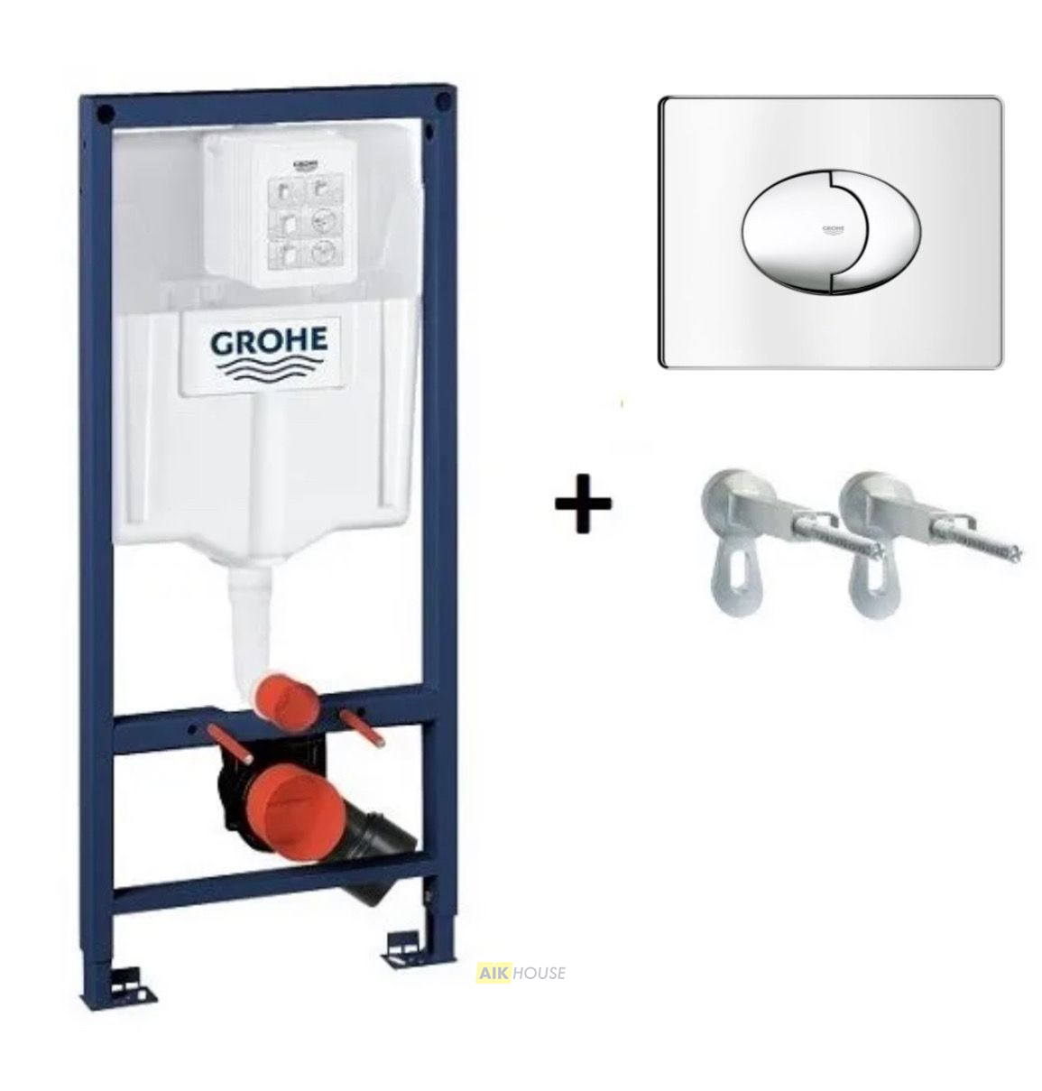 Система инсталляции для унитаза Grohe Rapid SL 38536001 c креплением 3855800M+Кнопка смыва Grohe Skate Air 38506000 хром глянец