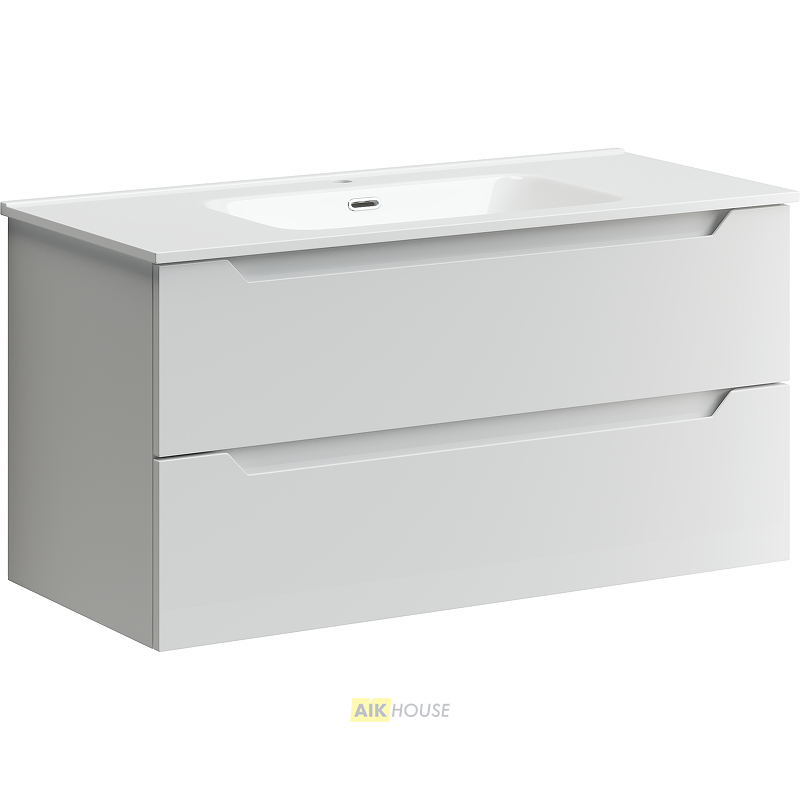 Тумба с раковиной Sancos Norma 2.0, 99 см., ламинат белый, NR2.0100W