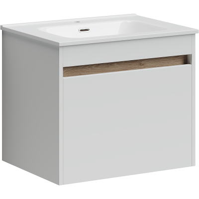 Тумба с раковиной Sancos Smart, 59 см., эмаль белый, SM60W