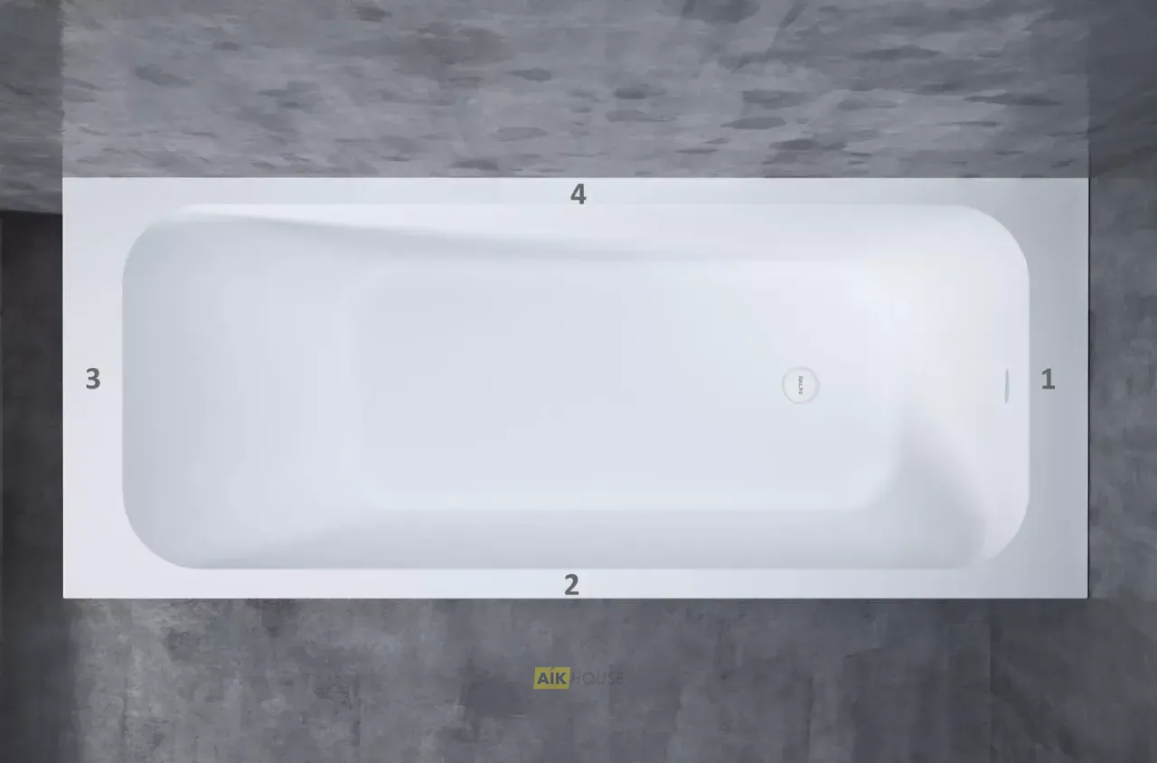 Ванна Salini Orlando Kit 180 x 80 х 60 см, из искусственного камня S-Stone, белый матовый, 102122M