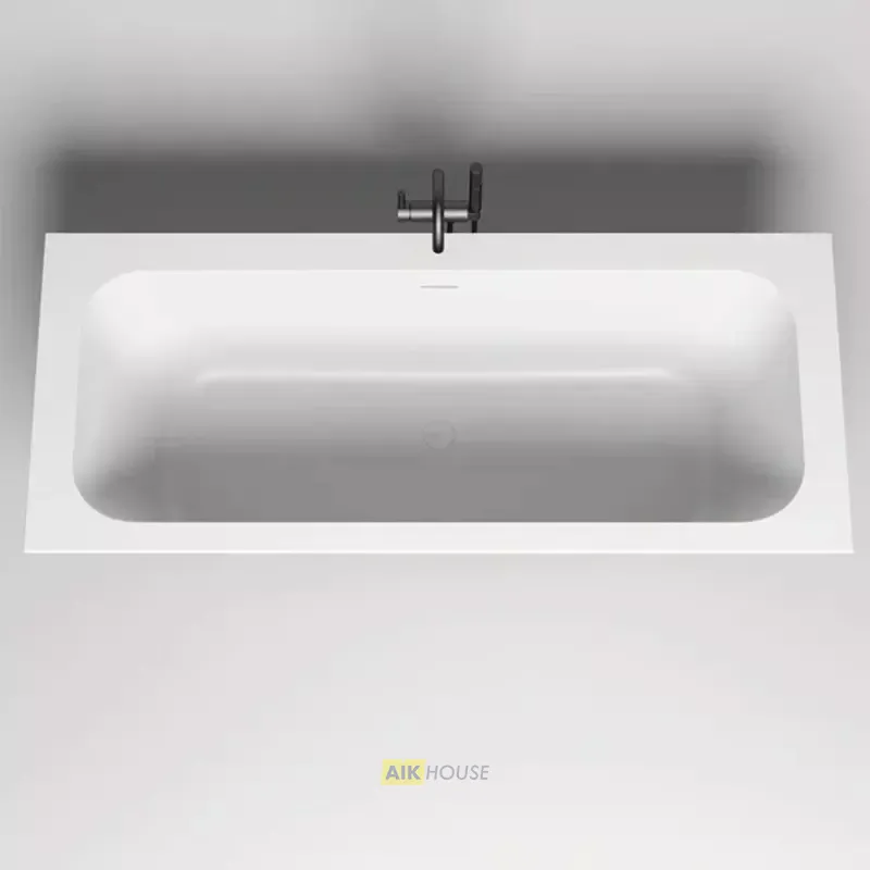 Ванна Salini Orlanda Axis Kit 180 x 80 х 60 см, из искусственного камня S-Sense, белый глянцевый, 103312G