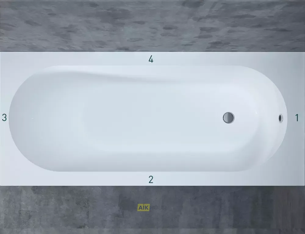 Ванна Salini Ornella 180 x 80 х 60 см, из искусственного камня S-Stone, белый матовый, 102322M