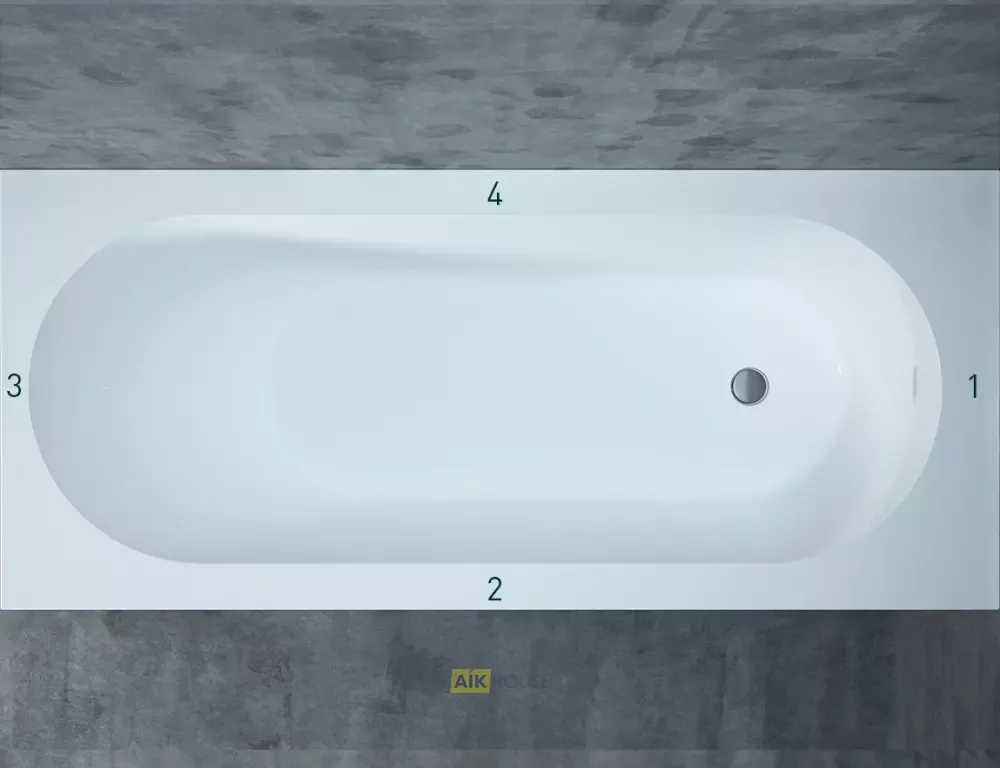 Ванна Salini Ornella Kit 180 x 80 х 60 см, из искусственного камня S-Sense, белый матовый, 102412M