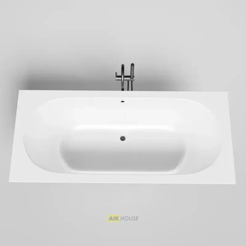 Ванна Salini Ornella Axis 180 x 80 х 60 см, из искусственного камня S-Sense, белый матовый, 103411M