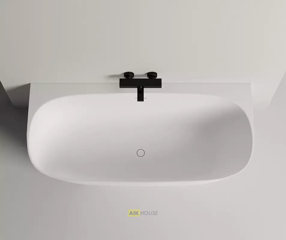 Ванна Salini Sofia Wall 170 х 80 х 58 см, из искусственного камня S-Sense, белый глянцевый, 102512G