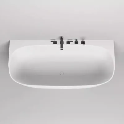 Ванна Salini Sofia Wall 180 х 85 см, из искусственного камня S-Sense, белый глянцевый, 102513G