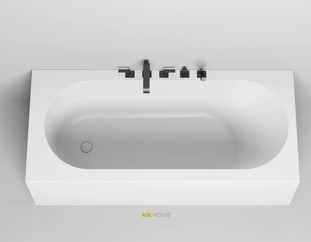 Ванна Salini Fabia 180 х 80 х 60 см, из искусственного камня S-Sense, белый матовый, 102612M