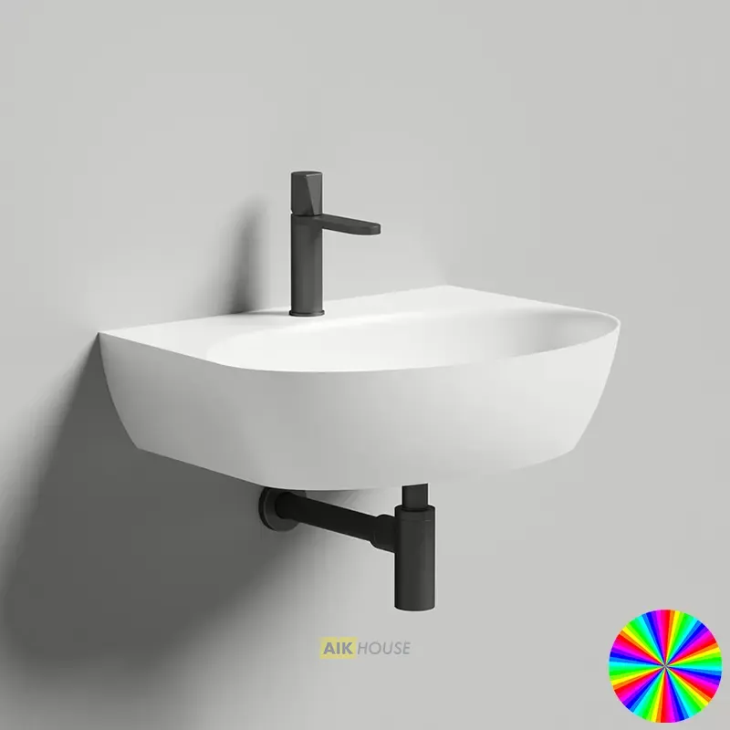Раковина накладная Salini Alda Wall 03, 70 см, из искусственного камня S-Sense, белый глянцевый, 140313G