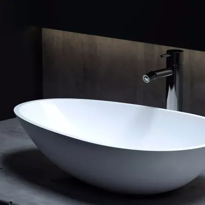 Раковина накладная Salini Paola 1101201SM, 58 x 34,5 см, из материала Solix, матовая белая