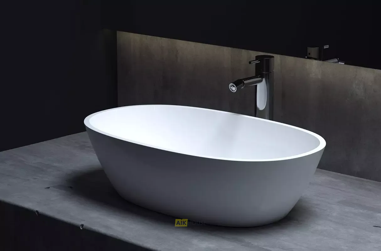 Раковина накладная Salini Sofia 1101206SM, 56 x 33,5 см, из материала Solix, белая матовая
