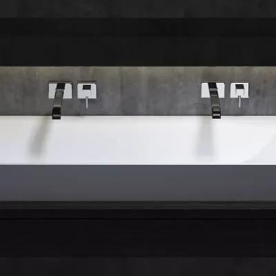 Раковина двойная Salini Sonata 1401201G/M, 120 x 45 см, из материала Solix, глянцевая или матовая белая