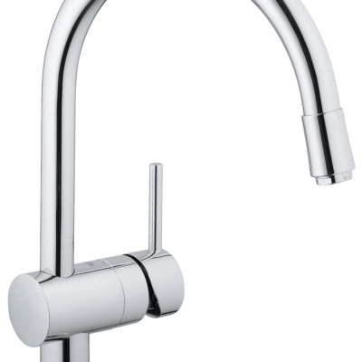 Смеситель для кухонной мойки GROHE Minta с вытяжным C-изливом, хром (32918000)