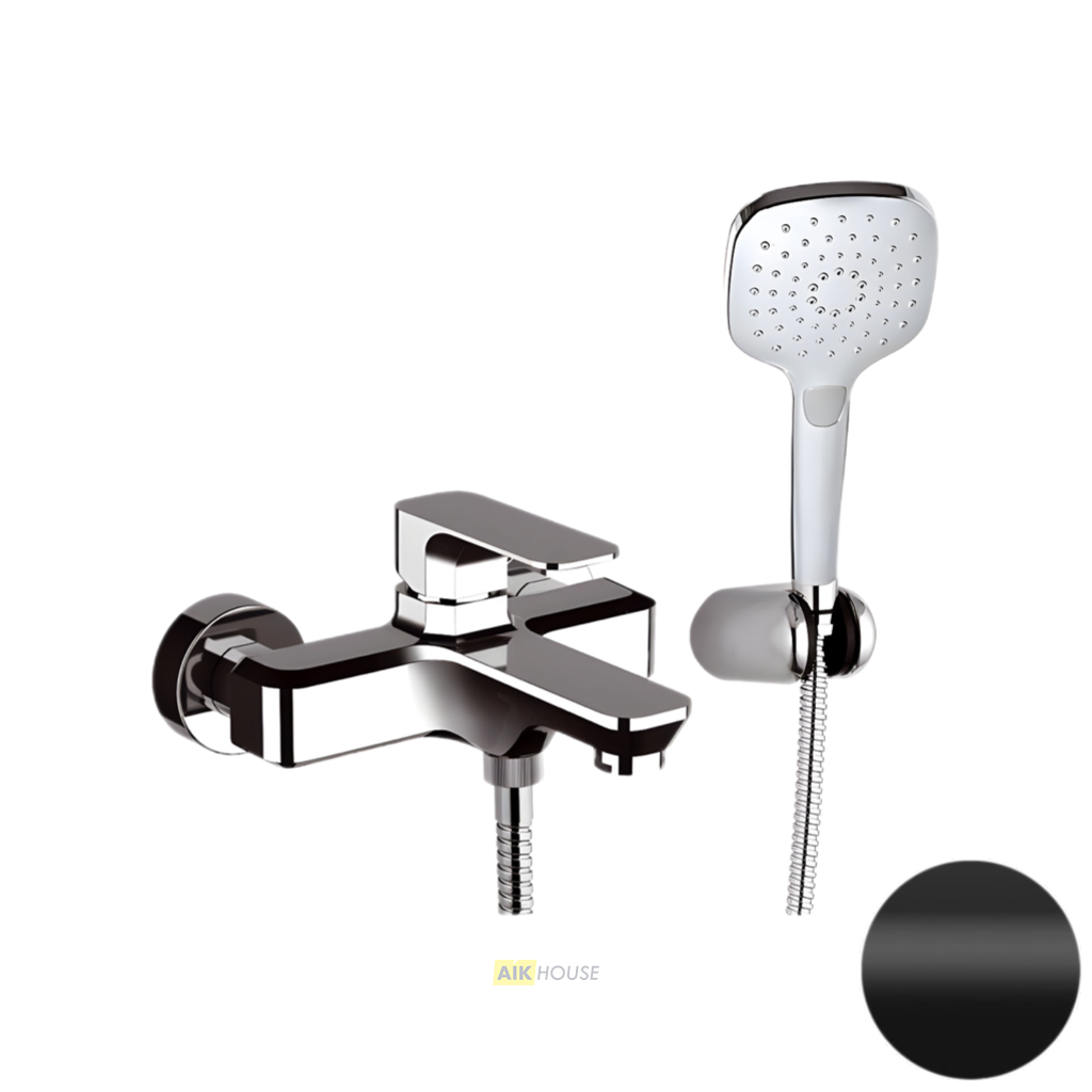 Смеситель для ванны с душем Daniel Tiara TA61015, чёрный матовый