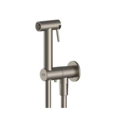 Гигиенический комплект с запорным вентилем Remer X Style INOX SS338M332ON, нержавеющая сталь
