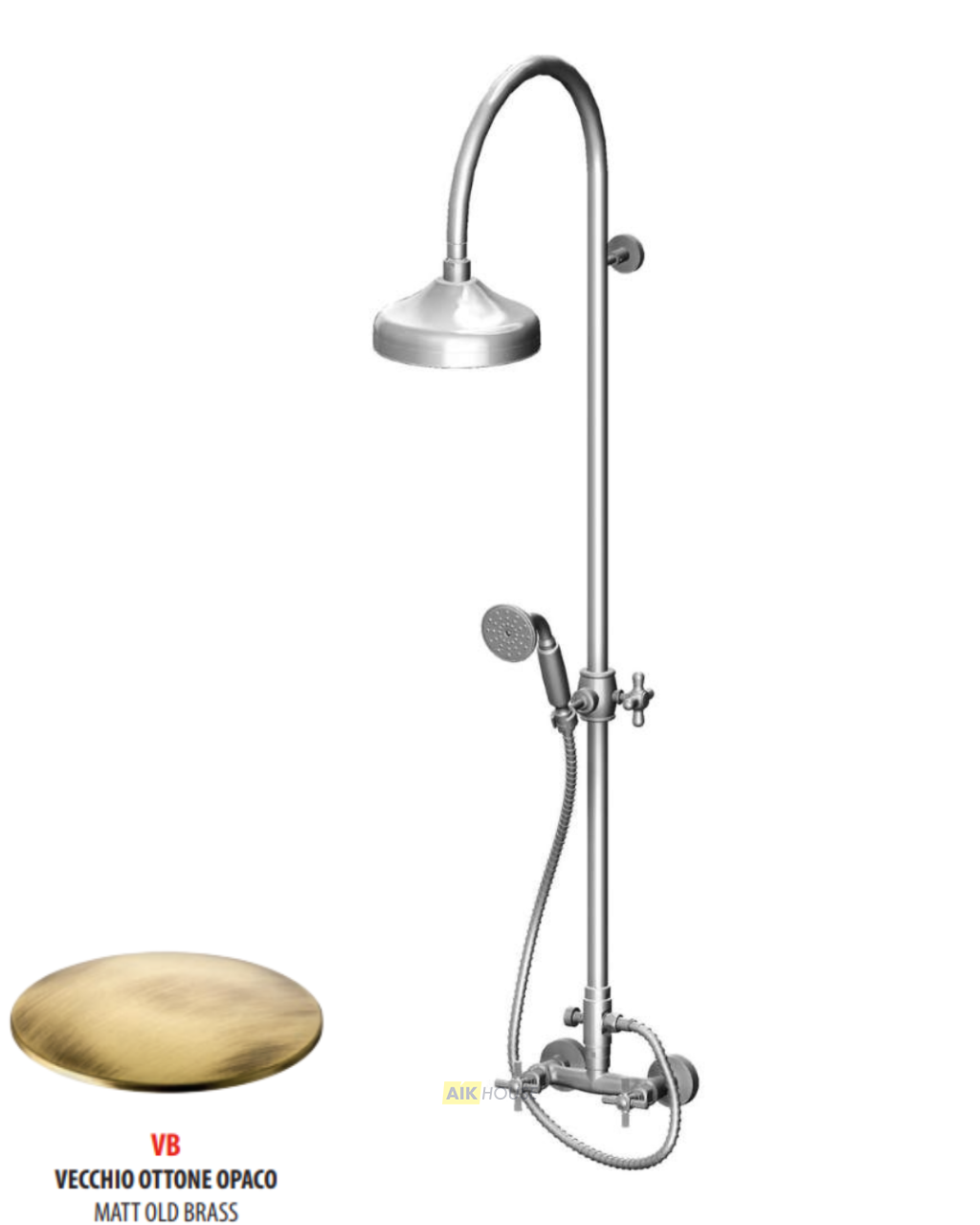 Душевая система GATTONI TRD TR508/18VB, матовая античная латунь