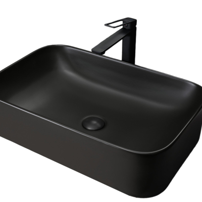 Раковина Gid Bm9599 53366 накладная черная матовая 61x38x15