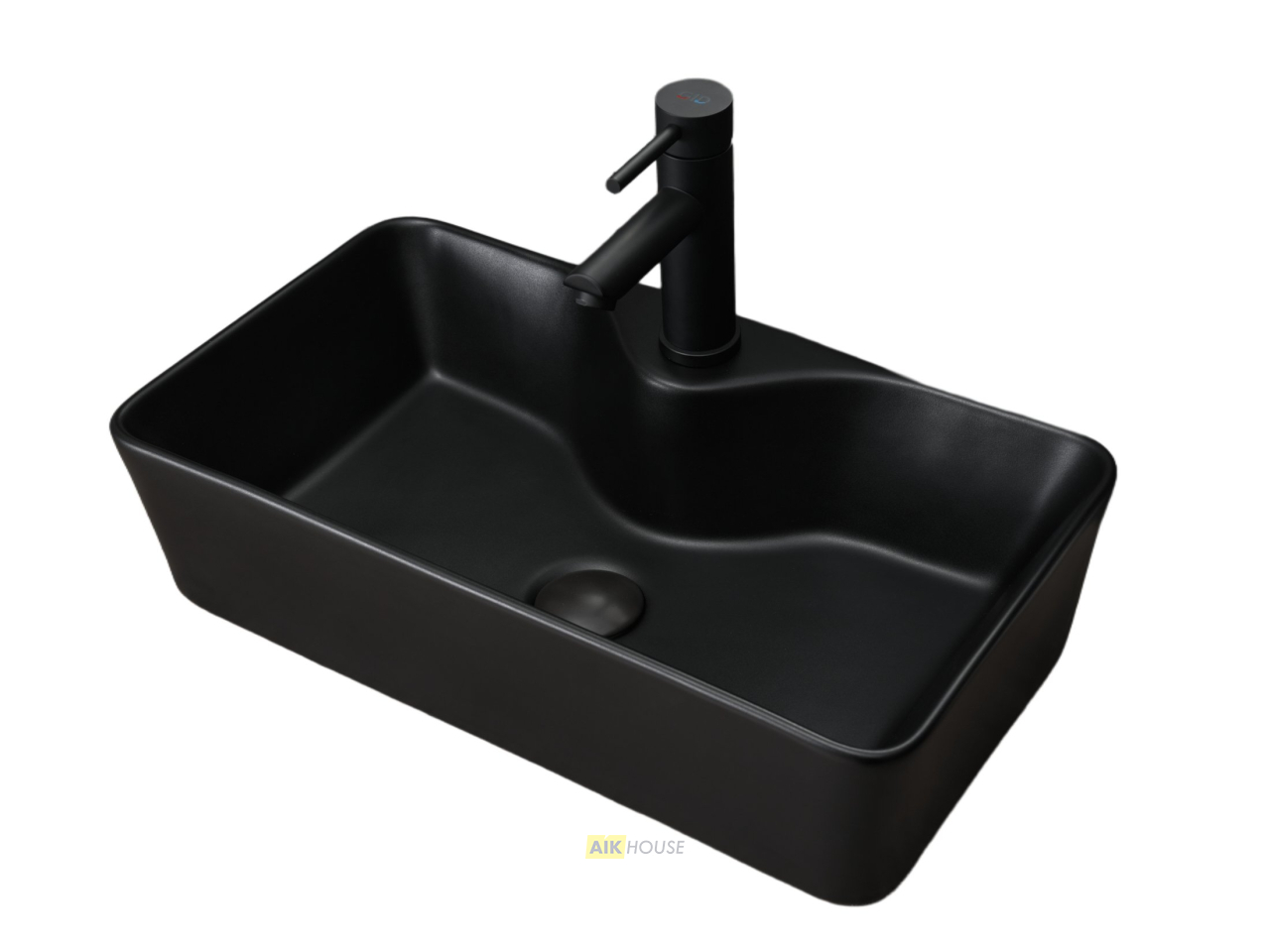 Раковина Gid Bm9092 53353 накладная черная матовая 55x31x14