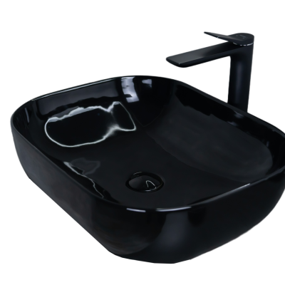 Раковина Gid BL1302 53347 накладная черная глянцевая 50x40x14