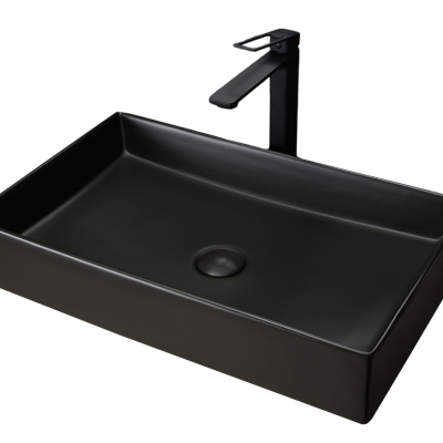 Раковина Gid Bm9496 53363 накладная черная матовая 60.5x37x11
