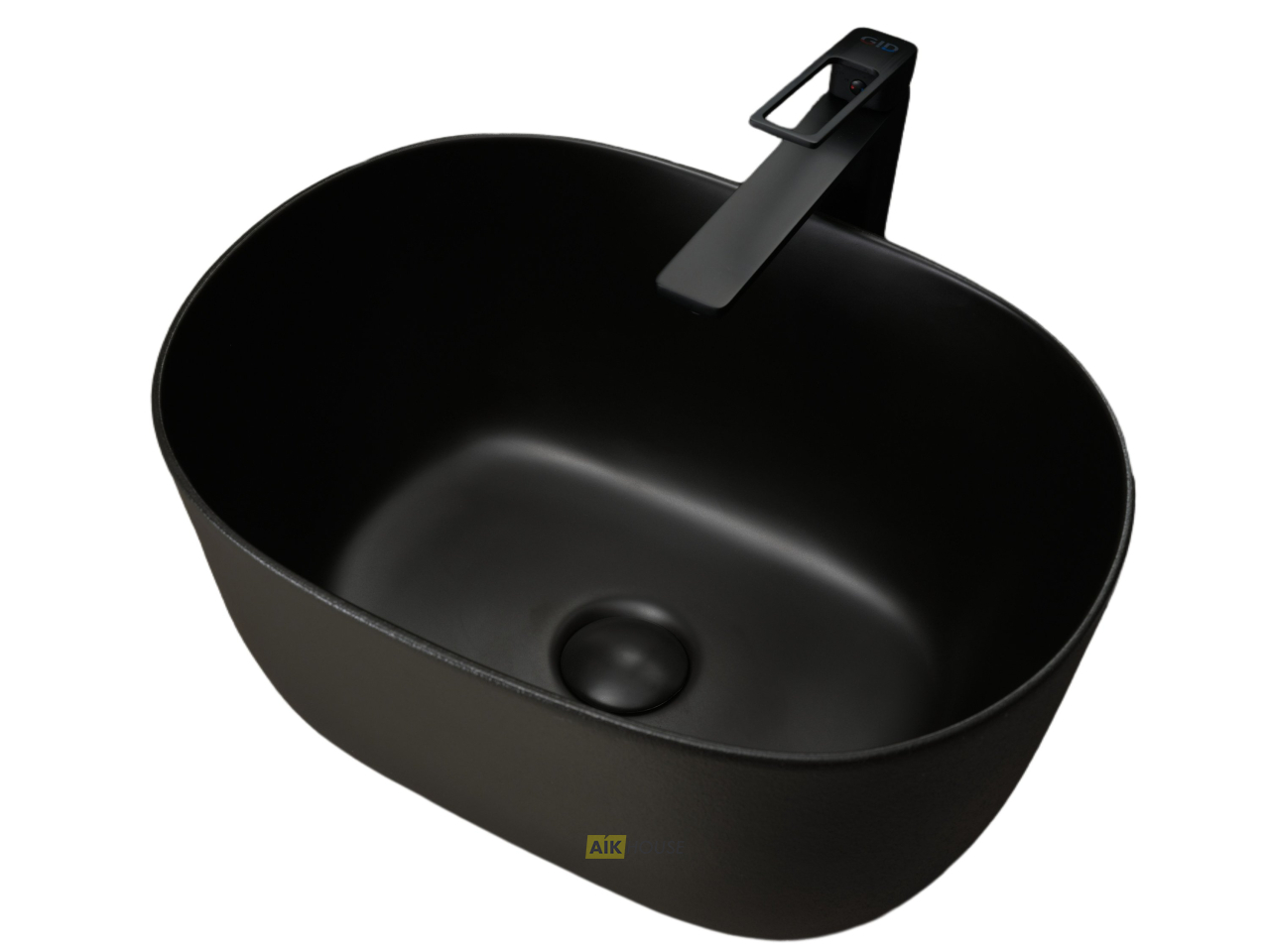 Раковина Gid N9302bg 53377 накладная черная графит 45x32x22