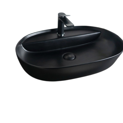 Раковина Gid Bm1346 53345 накладная черная матовая 61x41x14