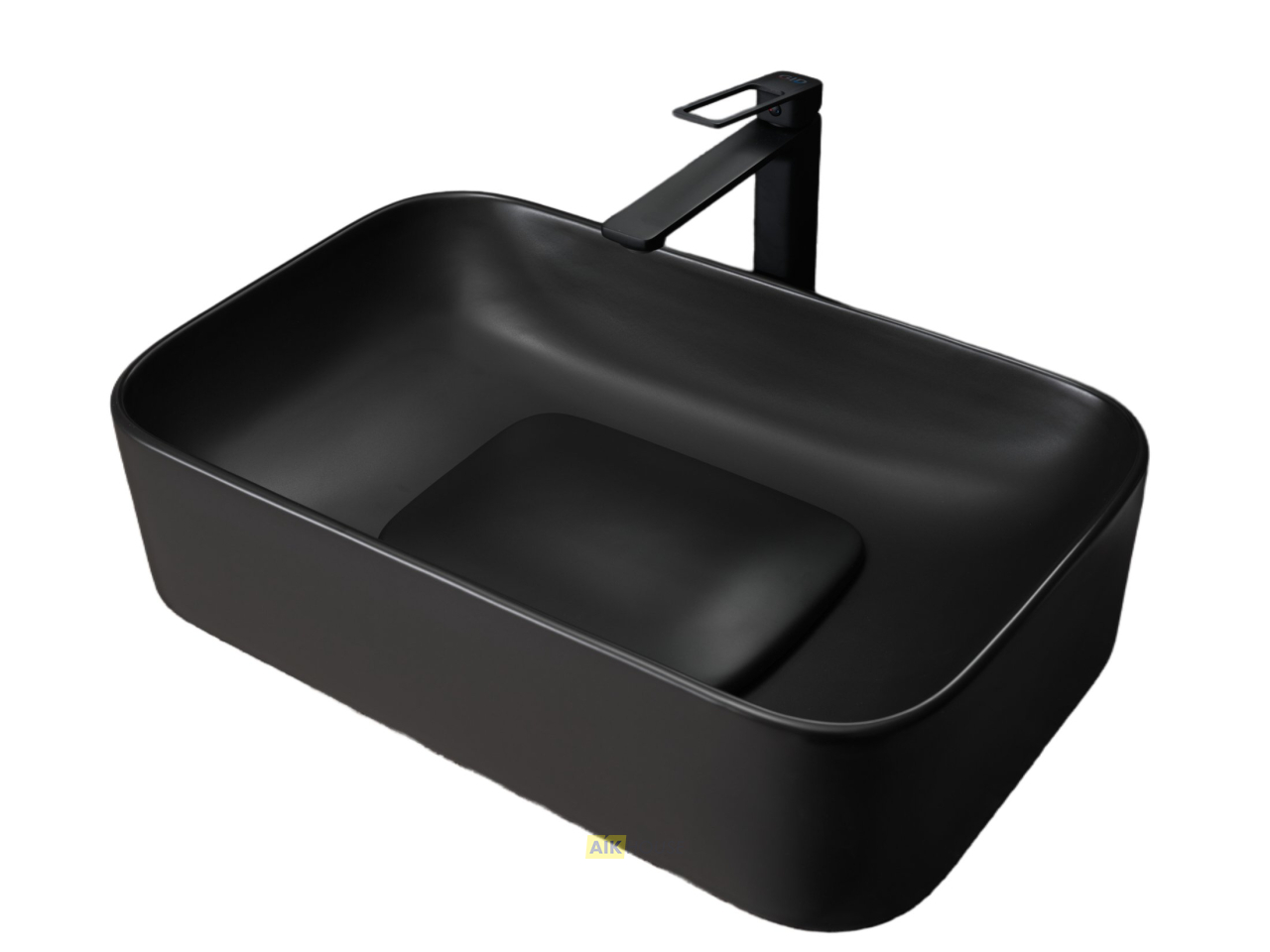 Раковина Gid Bm9598 53365 накладная черная матовая 61x38x15