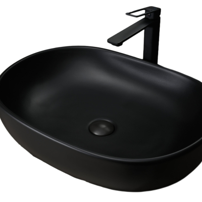 Раковина Gid Bm9026a 53369 накладная черная матовая 60x40x15