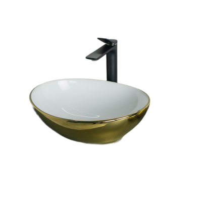 Раковина Gid Nc999 52229 накладная белая / золото 41x34x15