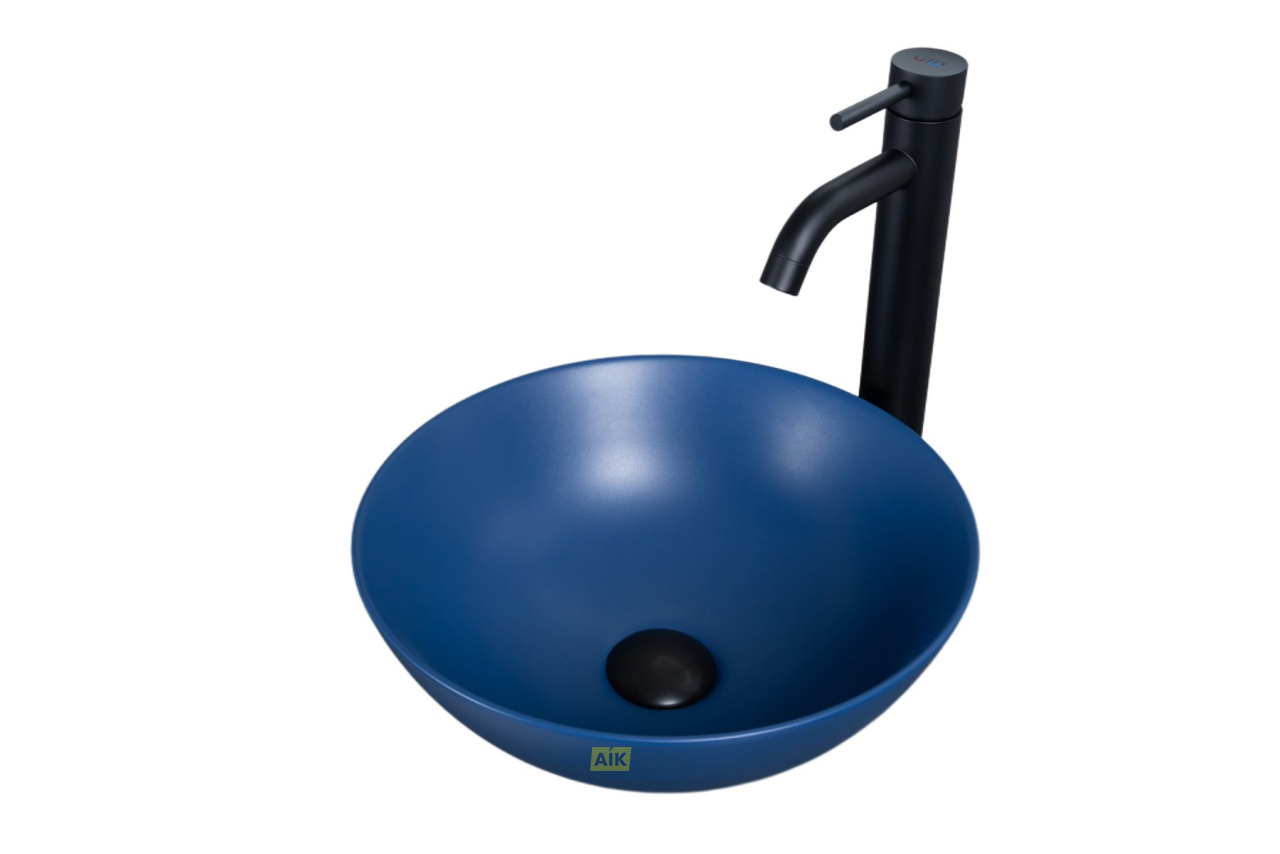 Раковина Gid 9081bum 53401 накладная синяя матовая 36x36x14