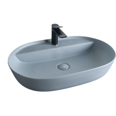 Раковина Gid Gm1346 53341 накладная серая матовая 61x41x14