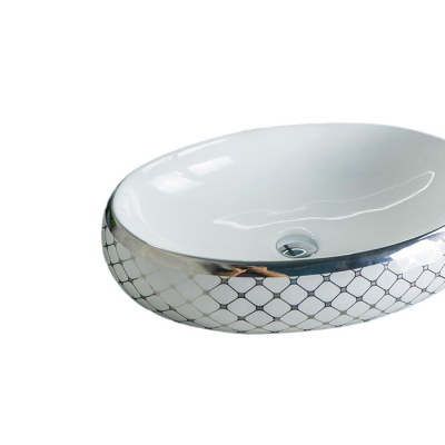 Раковина Gid Nc262 52201 накладная белая / хром 60x41x15