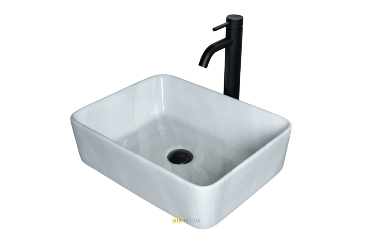 Раковина Gid Mnc600 54459 накладная под камень глянцевая 48x37x13