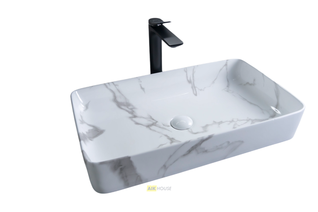 Раковина Gid Mnc396C 54476 накладная под камень глянцевая 60x34x11