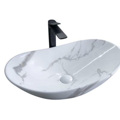 Раковина Gid Mnc811C 54478 накладная под камень глянцевая 61x37x15