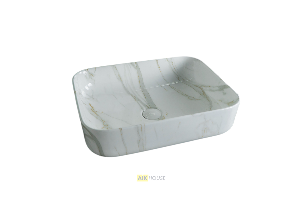 Раковина Gid Mnc190 54426 накладная под камень глянцевая 50x39x13
