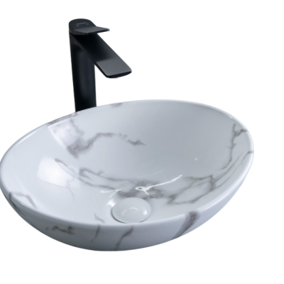 Раковина Gid Mnc138C 54473 накладная под камень глянцевая 41x34x15
